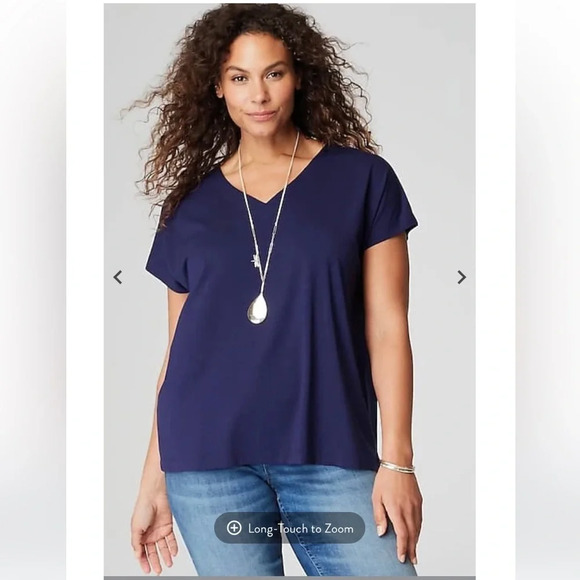 J.Jill Luxe Supima® Pleat-Back Tee - Picture 1 of 9